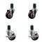 Service Caster 3'' Maroon Poly Wheel Swivel 1-5/8'' Expanding Stem Caster Set 2 Brakes, 4PK SCC-EX20S314-PPUB-MRN-2-TLB-2-158 - alternate 1